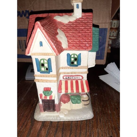 Vintage 1992 Holiday Expressions Christmas Village Grocery Store Building - Picture 1 of 7
